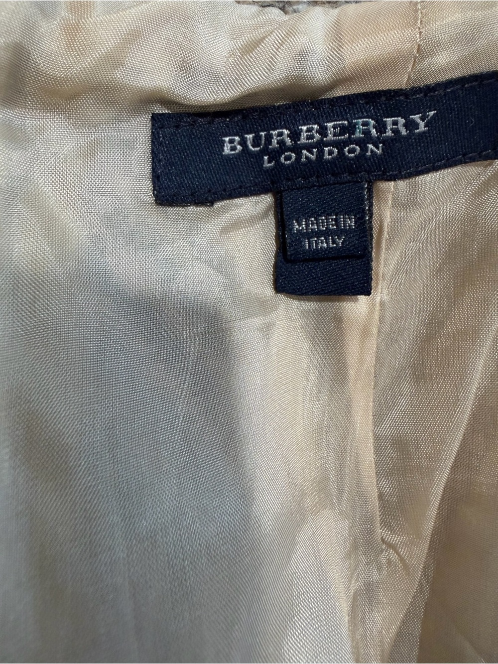 Burberry Plaid Wool Mini Skirt in Taupe, Gray, and Cream - Picture 6 of 8